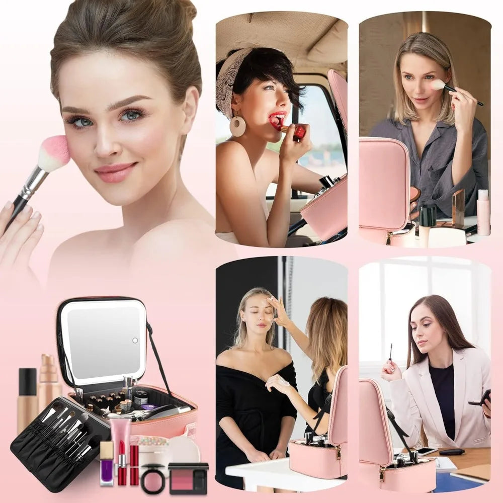 Lumière – Maletín de maquillaje con espejo LED