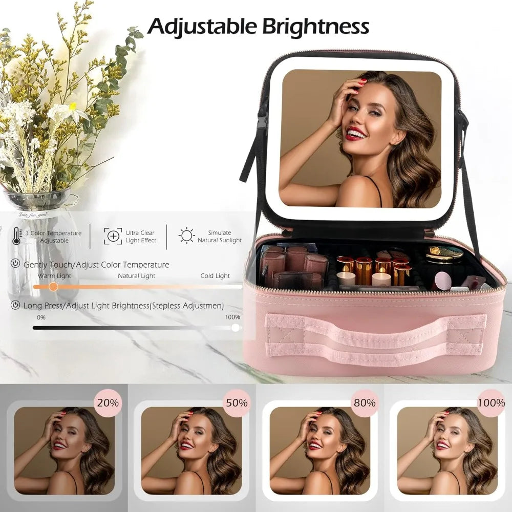 Lumière – Maletín de maquillaje con espejo LED
