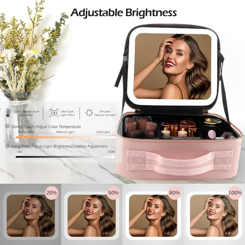 Lumière – Maletín de maquillaje con espejo LED